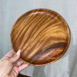 Vintage Teakwood Dining Plates